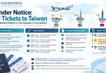 Tender Notice: Air Tickets to Taiwan